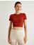 x Melis Ağazat - Crop Tişört Arkası Pencere Detaylı Bağlamalı Kısa Kollu Yuvarlak Yaka 3