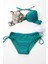 Kadın Turkuaz Bej Taş Bloklu Yüksek Bel Toparlayıcı Bikini Takım HZL24S-LC3335 3