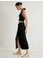 x Melis Ağazat Midi Boy Kruvaze Etek Dokulu Aksesuar Detaylı 2