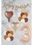Kum Beji Kalp Rakamfolyo Latex Balon ve Bannerlı Set Yaş 3 1