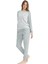 Kadın Gri Melanj Yuvarlak Yaka Pijama Takımı 3