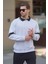 Karmelanj Polo Yaka Oversize Kolu Şeritli Erkek Sweatshirt 7048 2