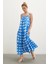 Askılı Puanlı Elbise Mavi 2