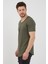 Erkek Koyu Haki Pis Yaka Salaş T-SHIRT-TCPS001R67S 4