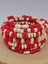 Ahşap Kırmızı ve Beyaz Renk Hafızalı Otantik Bileklik (51972) 2