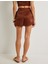 x Şahika Ercümen Kruvaze Mini Şort Etek Parlak Lyocell Kumaş Slim Fit 4