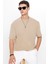 Oversize Bej Tişört Erkekler İçin Günlük Kullanıma Uygun Pamuklu Kısa Kol 1