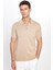 Erkek Slim Fit Dar Kesim Pamuklu Örme Triko Taş Polo Yaka Tişört 2