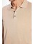Erkek Slim Fit Dar Kesim Pamuklu Örme Triko Taş Polo Yaka Tişört 4