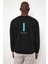 Erkek Tokyo Siyah Baskılı Bisiklet Yaka Sweatshirt 3