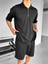 Oversize Polo Yaka Fermuarlı T-Shirt Siyah 1