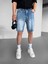 Baggy Basic Jean Şort Mavi 2