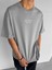 Oversize Dokulu Sırt Baskılı T-Shirt Gri 2