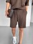 Oversize Polo Yaka Fermuarlı T-Shirt Kahve 4