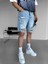 Baggy Distressed Jean Şort Açık Mavi 1