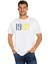Sarı Lacivert 1907 Baskılı Pamuklu Beyaz Unisex Oversize Tişört 1
