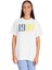 Sarı Lacivert 1907 Baskılı Pamuklu Beyaz Unisex Oversize Tişört 3
