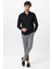 Siyah Slim Fit Erkek Uzun Kollu Geniş Yaka Gömlek 3