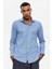 Bebe Mavi Slim Fit Dokuma Erkek Gömlek 9