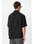 Siyah Kısa Kollu Oversize Erkek Gömlek 5