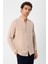 Bej Hakim Yaka Uzun Kollu Erkek Gömlek 4