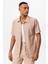 Bej Fitilli Kısa Kollu Erkek Gömlek 7