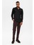 Siyah Slim Fit Dokuma Erkek Gömlek 2