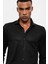 Siyah Slim Fit Dokuma Erkek Gömlek 3