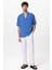 Saks Apaş Yaka Oversize Kısa Kollu Erkek Gömlek 3