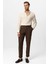 Bej Slim Fit Çizgili Erkek Gömlek 2