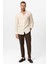 Bej Slim Fit Çizgili Erkek Gömlek 3