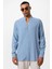 Bebe Mavi Hakim Yaka Uzun Kollu Erkek Gömlek 6