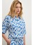 Kısa Kollu Crop Gömlek Mavi 1
