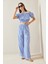 Mavi Beli Lastikli Çizgili Crop Takım 5YXK8-48834-12 4