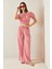 Kırmızı Beli Lastikli Çizgili Crop Takım 5YXK8-48834-04 4