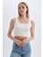 Slim Fit Dar Kesim Kare Yaka Triko Atlet U6412AZ24AU 4
