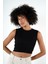Bisiklet Yaka Kolsuz Fitilli Crop T-Shirt (B24-00219) 2