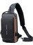 Siyah + Kahverengi 2022 Yeni Moda Su Geçirmez Göğüs Çanta USB Erkekler Crossbody Tek Kollu Çanta Erkekler Erkekler Için Crossbody Çanta (Yurt Dışından) 1