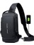 Siyah + Kahverengi 2022 Yeni Moda Su Geçirmez Göğüs Çanta USB Erkekler Crossbody Tek Kollu Çanta Erkekler Erkekler Için Crossbody Çanta (Yurt Dışından) 2