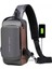 Gri + Kahverengi Anti-Hırsızlık Kısa Gps Erkekler Için Su Geçirmez USB Adam Crossbody Çanta Seyahat Messenger Sling Tasarımcı Göğüs Çantası Omuz Çantası (Yurt Dışından) 1
