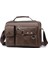 Koyu Kahverengi-Düz Örgü WTB051 Moda Su Geçirmez Messenger Çanta Büyük Kapasiteli Basit Rahat Pu Deri Erkek Crossbody Seyahat Çanta (Yurt Dışından) 1