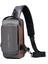 Gri ve Kahverengi Su Geçirmez Anti Hırsızlık Göğüs Çantası USB Crossbody Sling Çanta Erkekler Tek Omuz (Yurt Dışından) 1