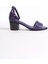Kadın Hakiki Deri Bilekten Bağlı Topuklu Sandalet Mor 3