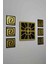 Tablo Duvar Saati Siyah - Gold Aynalı Pleksiglass Kare 7 Parça 80 x 60 cm 1