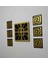 Tablo Duvar Saati Siyah - Gold Aynalı Pleksiglass Kare 7 Parça 80 x 60 cm 2
