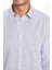 Erkek Slim Fit Dar Kesim Uzun Kollu Pamuk Keten Doku Çizgili Mavi Gömlek 4