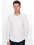 Slim Fit Dar Kesim Çizgili Tek Cepli Esnek Yazlık Erkek Beyaz Gömlek 1