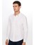 Slim Fit Dar Kesim Çizgili Tek Cepli Esnek Yazlık Erkek Beyaz Gömlek 2