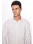 Slim Fit Dar Kesim Çizgili Tek Cepli Esnek Yazlık Erkek Beyaz Gömlek 3