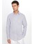 Erkek Slim Fit Dar Kesim Uzun Kollu Pamuk Keten Doku Apoletli Gri Gömlek 2